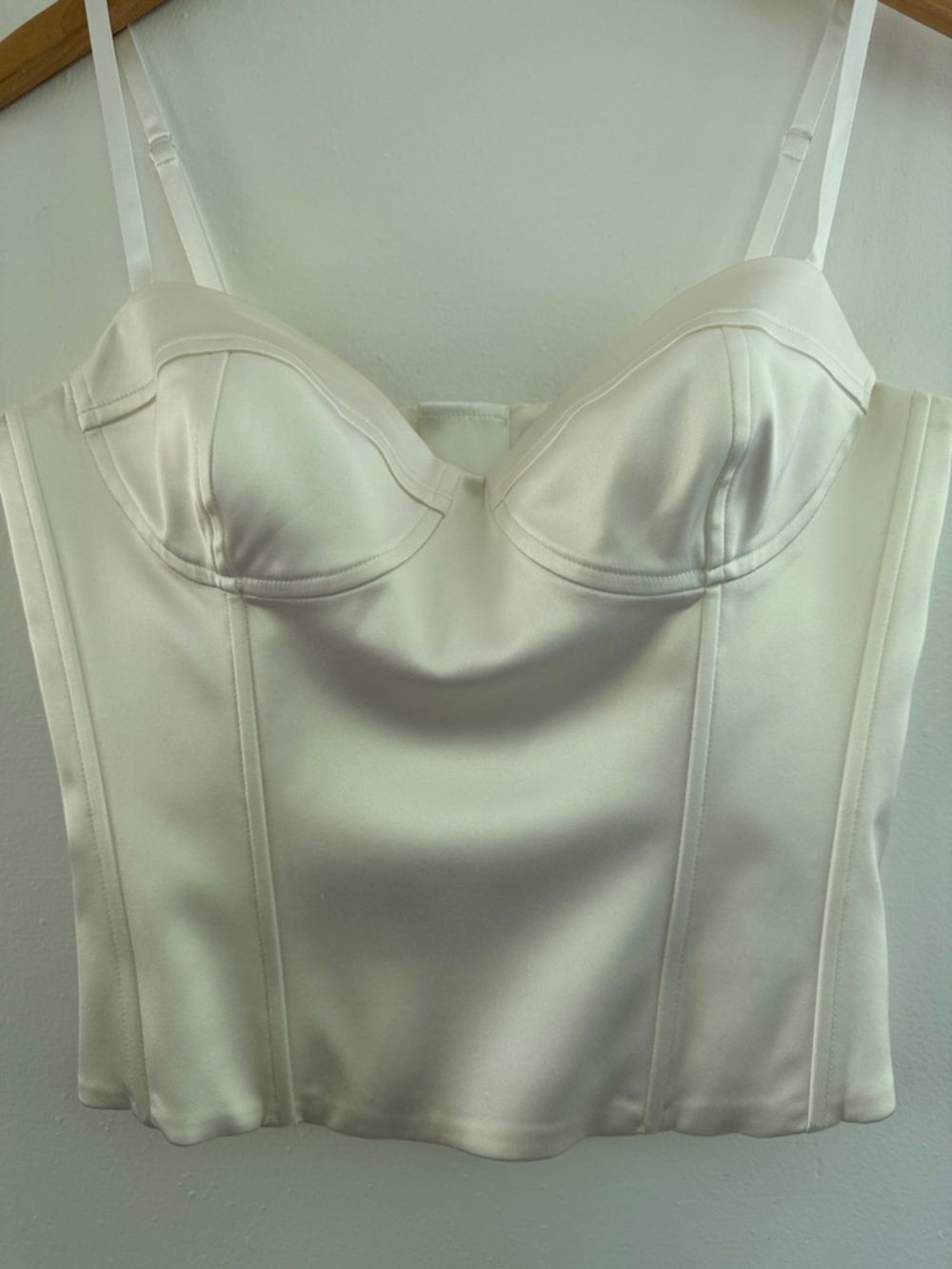Aritzia TEN white satin bustier corset top - Picture 2 of 7